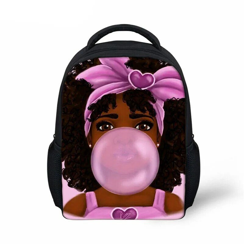 حقيبة ظهر صغيرة لرياض الأطفال المدرسية Kawaii الأفريقية فتاة سوداء يطبع طفل الفتيات على ظهره الاطفال Bookbags