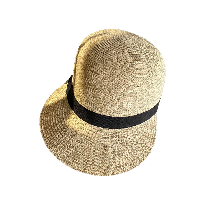 قبعة من القش الإناث الشاطئ الحماية من الشمس واقية من الشمس المنسوجة قبعة ذروتها Ins العصرية الصيف رقيقة قبعة الكورية نمط العصرية كل مباراة