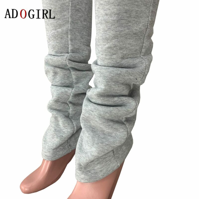 غير رسمية الصلبة مكدسة Sweatpants المرأة عادية مرونة الخصر عداء ببطء بنطلون الخريف الشتاء سميكة الدافئة Ruched يغطي الرجل 7 اللون 3XL