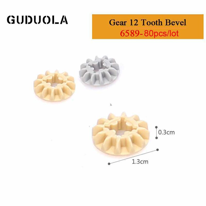 أجزاء Guduola 6589- Gear 12 الأسنان شطبة بنة MOC نموذج تجميع الجسيمات التعليمية الطوب اللعب 80 قطعة/الوحدة
