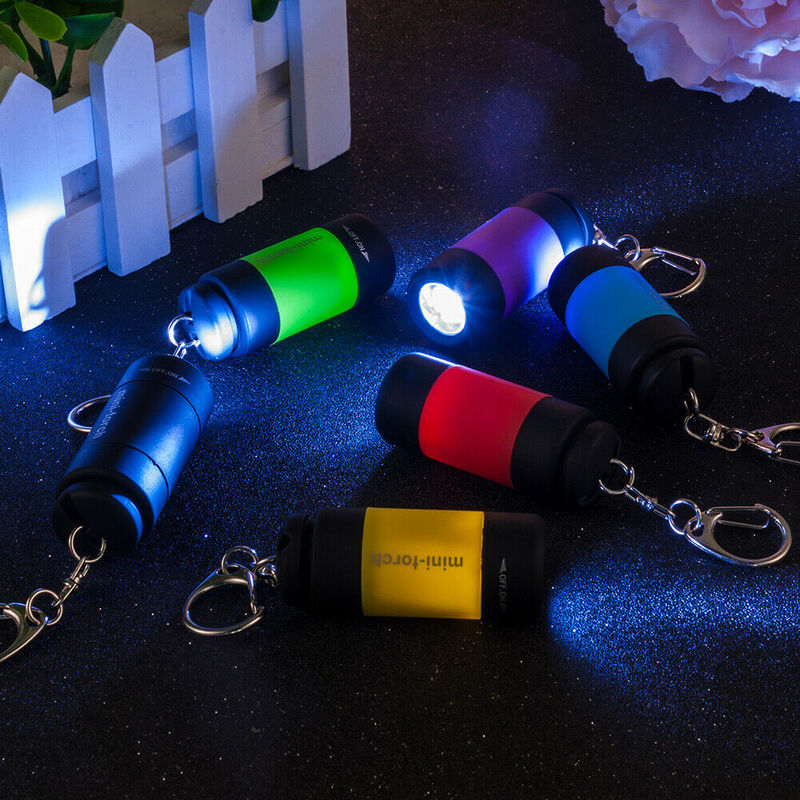 LED مصباح يدوي صغير مفتاح سلسلة المحمولة الشعلة في الهواء الطلق مقاوم للماء بطارية ليثيوم USB قابلة للشحن التنزه التخييم مشاعل