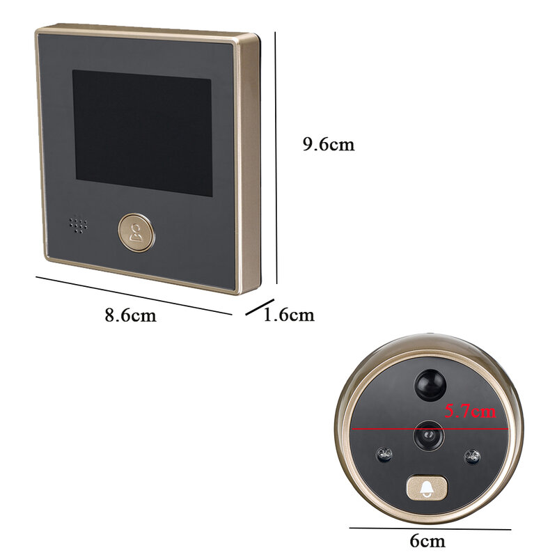 3 بوصة Sy-1 TFT LCD HD الرقمية باب كاميرا العين الجرس الكهربائية باب العين نقل كشف 120 درجة ثقب الباب المشاهد فيديو
