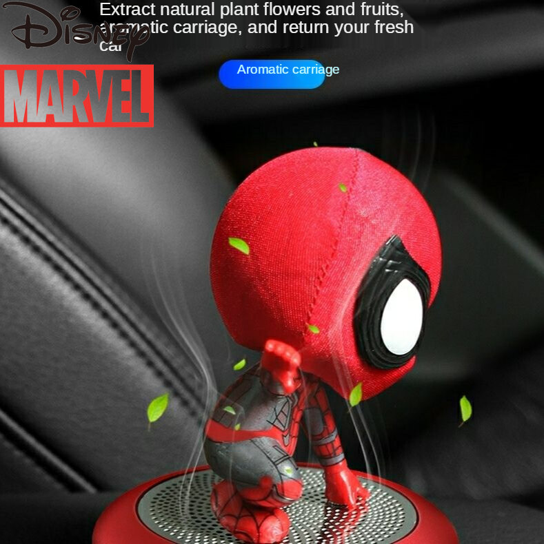 ديزني جديد Q نسخة من أبطال مارفل لطيف الكرتون الحلي قاعدة معدنية سيارة العطر الإبداعية الروائح مقعد