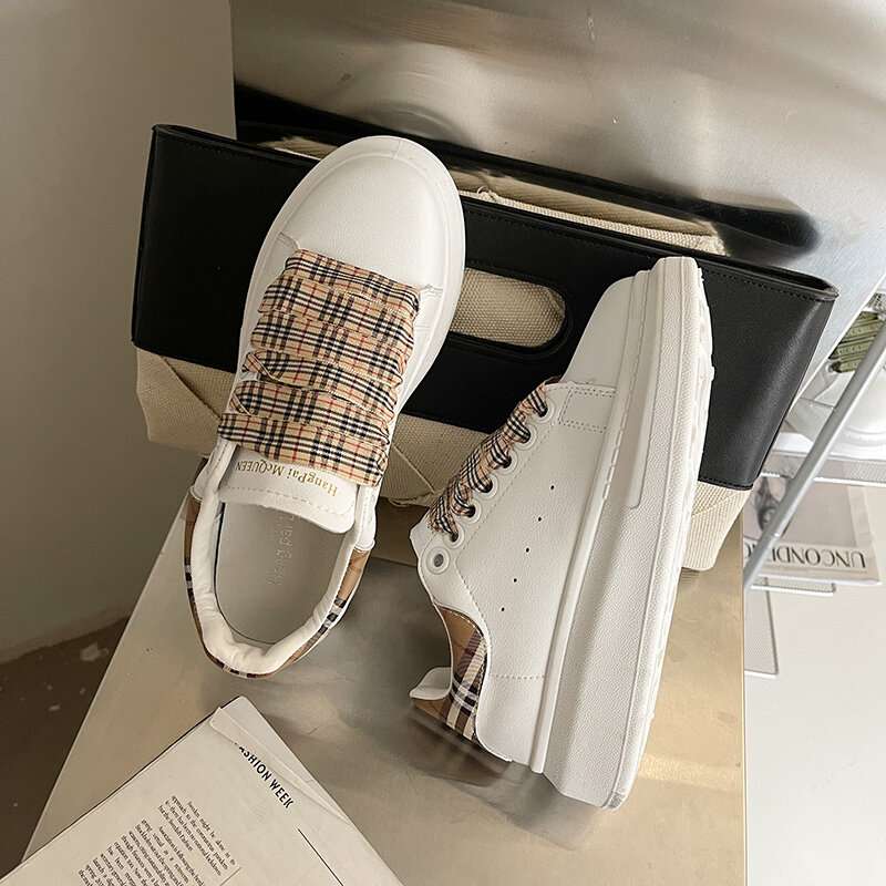 أحذية رياضية بيضاء أحذية نسائية موضة 2021 أحذية مفلكنة للسيدات ذات نعل سميك أحذية رياضية للسيدات من Zapatos Mujer