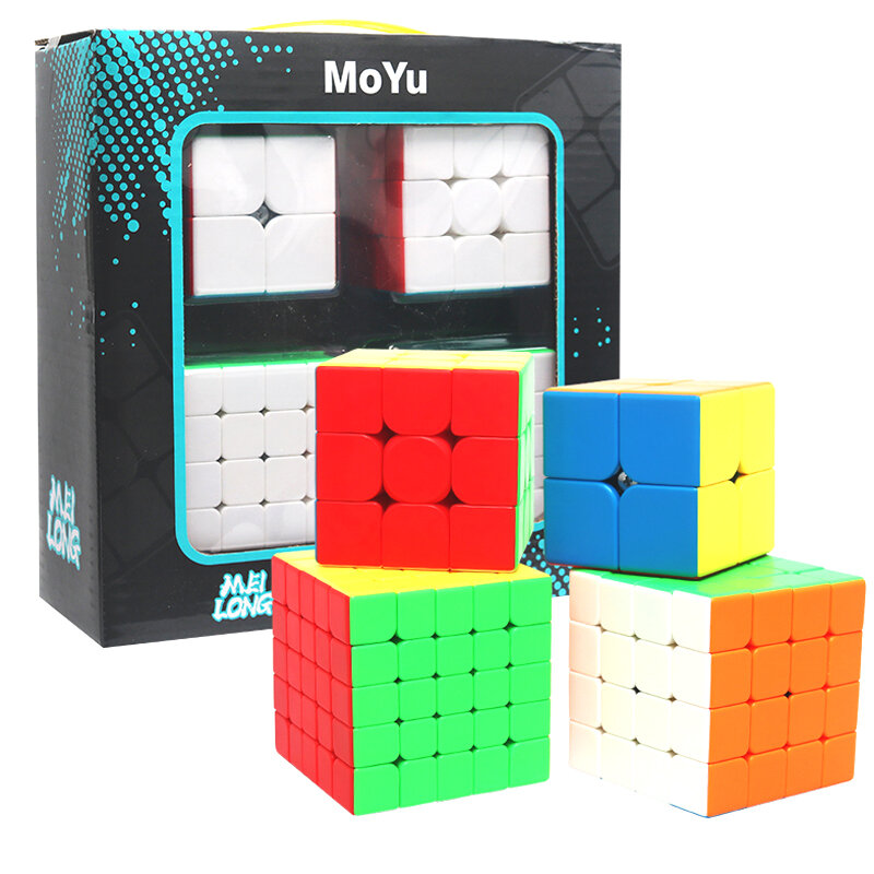 MoYu التكعيب الفصول الدراسية هدية مربع مكعب 2x2 3x3 4x4 5x5 سرعة المهنية ماجيك مكعبات MeiLong 2 قطعة | 4 قطعة/المجموعة التعليمية لغز لعب