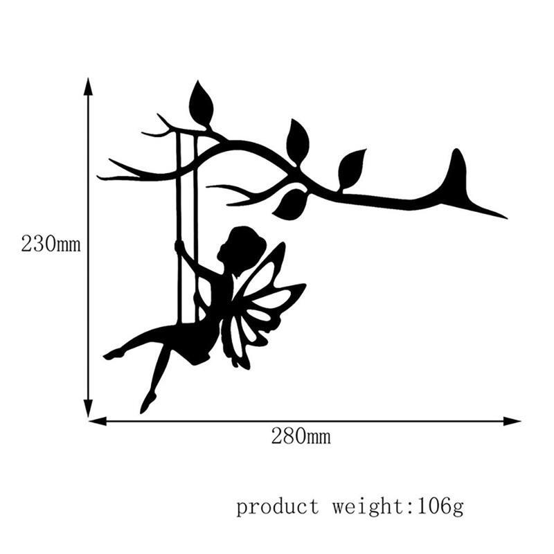 المعادن الجنية صورة ظلية معلقة فرع زخرفة حديقة الديكور شجرة الفن قزم الجنية تمثال في الهواء الطلق ديكور النحت الجان هدية