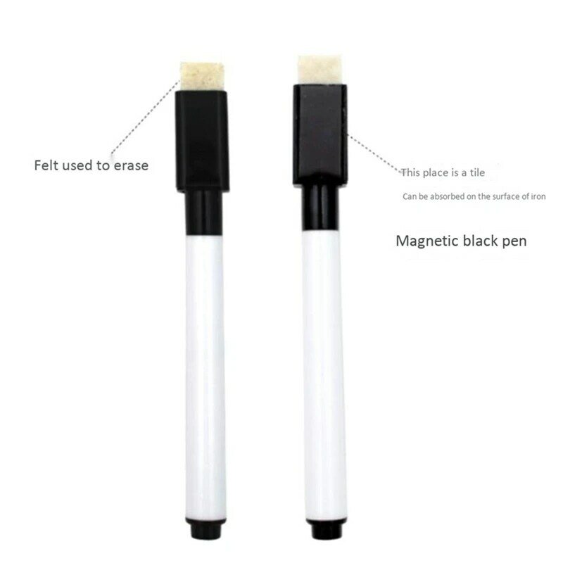 قلم سبورة بيضاء مع ممحاة ، قلم تحديد مائي للكتابة ، ألوان مائية ، 50 قطعة