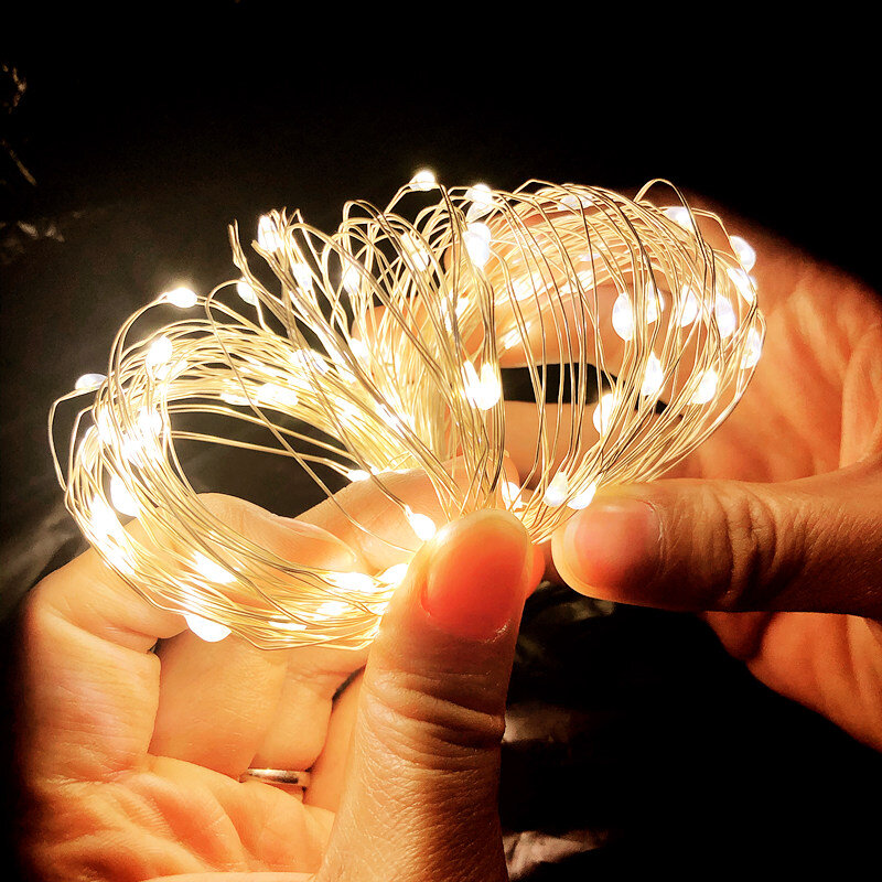 1 متر 5 متر 10 متر LED في الهواء الطلق ضوء سلسلة جارلاند الجنية أضواء USB الطاقة أضواء ذات الأسلاك النحاسية للحزب عيد الميلاد الزفاف ديكور عيد المي...