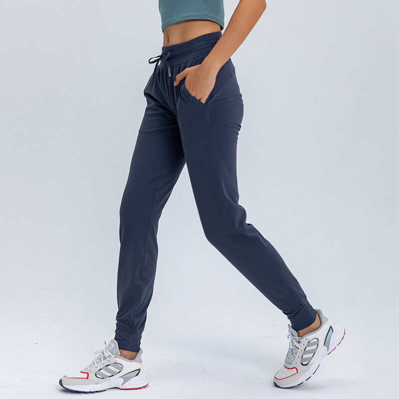 NWT الرباط السراويل اللياقة البدنية النساء Sweatpants مع اثنين من جيوب جانبية 4-Way بنطال ليجينز يتمدد سيدة بسط السراويل