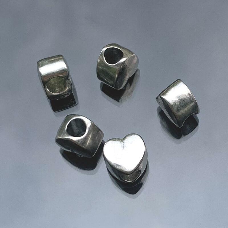 القلب الخرزة ، الفولاذ المقاوم للصدأ الصلبة الخرز ، Lether سوار DIY ، S.steel مجوهرات ، صغيرة ss الخرز ، 10 تصاميم لاختيار ، YZ011-YZ020