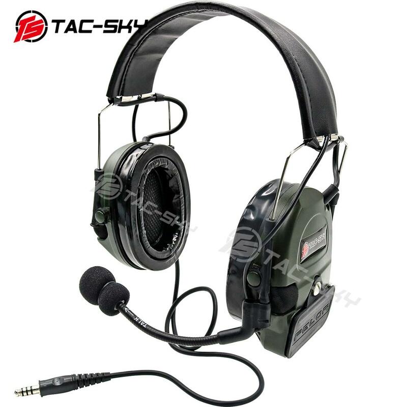 TAC-SKY الحد من الضوضاء العسكرية لاقط سماعة رأس التكتيكية COMTAC I سيليكون سماعات الأذن الإصدار FG + U94 PTT لاسلكي تخاطب الملحقات