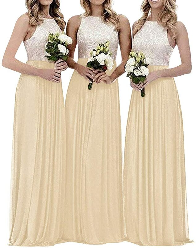 Bridesmaid Dresses Long Evening Formal Gowns Halter Prom Dress Lace Wedding Party Plus Size Ruched Dress
