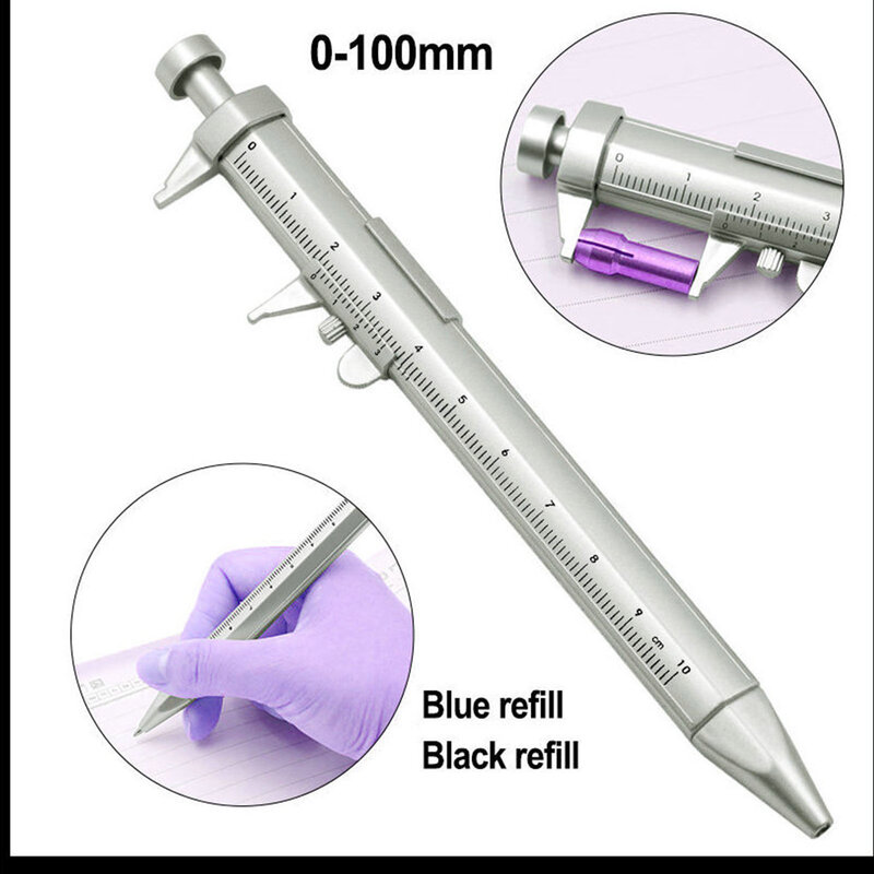 متعددة الوظائف حبر قلم للرجال الورنية الفرجار الرول الكرة القلم القرطاسية قلم عملي المحمولة ABS