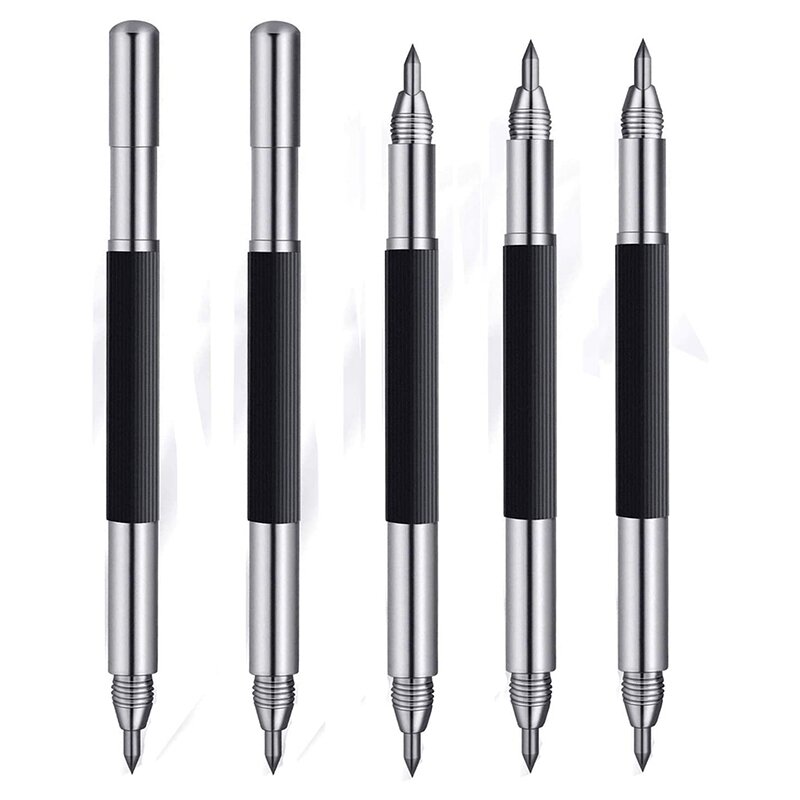 مجموعة من 5 قطع من أقلام كربيد التنجستن ، قلم نقش مع تصميم رأس مزدوج-أداة قطع طرف كربيد التنجستن الجيب