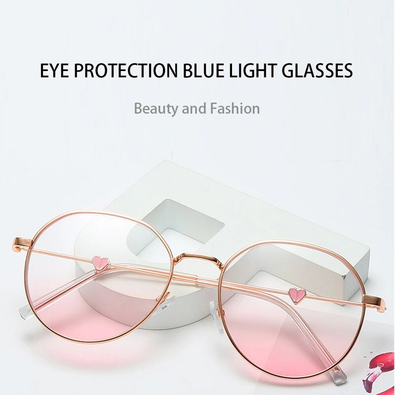 مكافحة الأزرق نظارات حملق الكورية فتاة Ins العصرية نظارات استحى النظارات الشمسية الحب القلب اكسسوارات