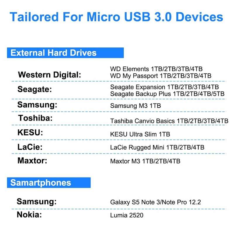 القرص الصلب كابل خارجي USB مايكرو B كابل HDD كابل مايكرو كابل البيانات SSD Sata كابل لسامسونج القرص الصلب مايكرو B USB3.0 كابل #6