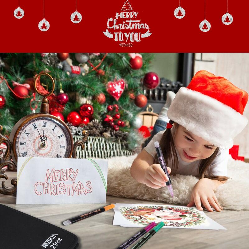 مخطط الطلاء ماركر القلم خط مزدوج القلم Diy بها بنفسك ألبوم سكرابوكينغ المعادن ماركر بريق لرسم اللوحة الرسم هدية عيد الميلاد