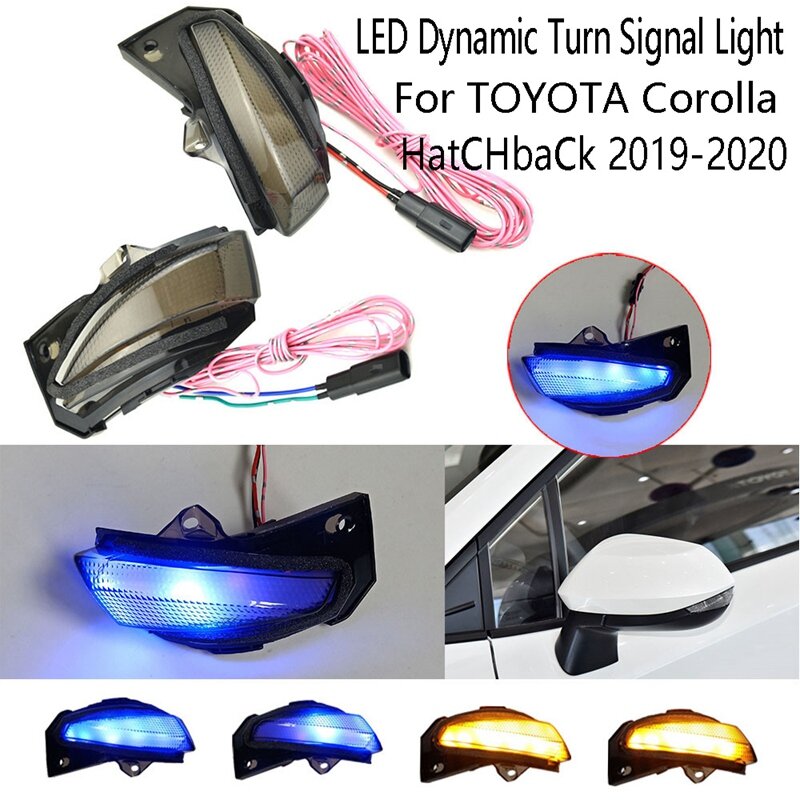 LED الديناميكي بدوره مصباح إشارة الجانب الجناح مرآة الرؤية الخلفية مؤشر مصباح لتويوتا كورولا هاتشباك 2019-2020
