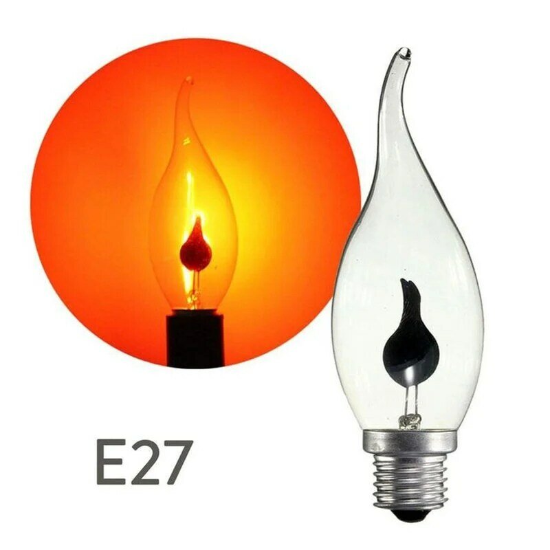 الرجعية لهب لمبة E14 E27 LED شمعة محاكاة مصباح حريق اديسون لمبة مصباح حريق ing الذيل الرجعية الزخرفية الموفرة للطاقة مصباح