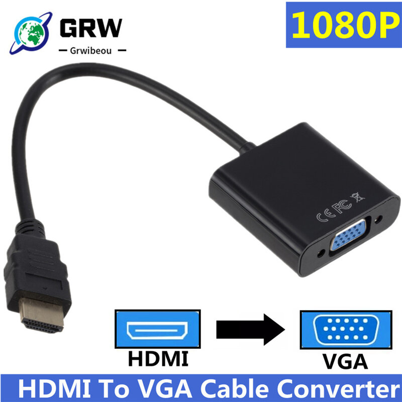 1080P HDMI-متوافق لمحول VGA الرقمية إلى التناظرية محول كابل لأجهزة إكس بوكس PS4 الكمبيوتر المحمول صندوق التلفزيون لعرض العارض HDTV #1