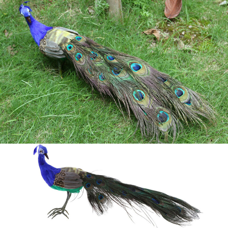 اليدوية الاصطناعي الطاووس الطيور الريش واقعية حديقة ديكور المنزل حلية الإبداعية هدية التصوير الدعائم الحرف النحت