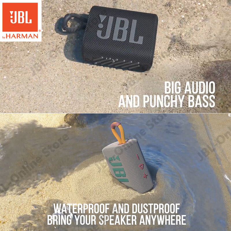 JBL GO 3 مكبرات صوت بلوتوث محمولة رياضية مقاوم للماء ديناميات الموسيقية مكبر الصوت اللاسلكي الصوت نظام الصوت GO3 المتكلم