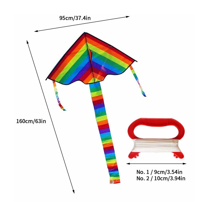 طائرة ورقية كبيرة ملونة بألوان قوس قزح ذات ذيل طويل نايلون للأنشطة الخارجية 30/100 متر ألعاب للأطفال طائرة ورقية للأطفال