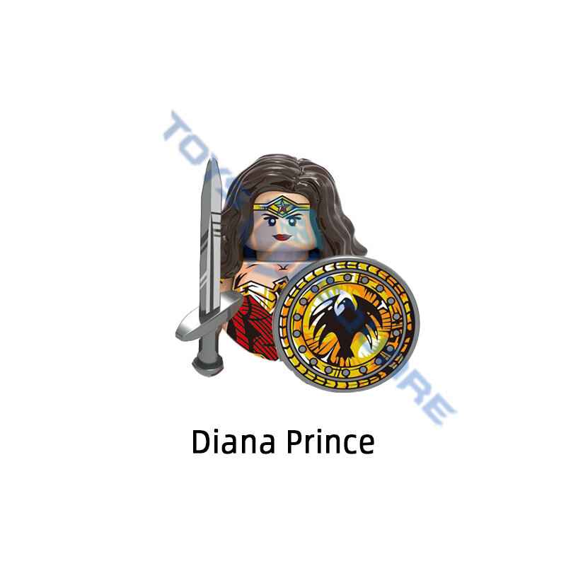 العجيبة ديانا الأمير باربرا مينيرفا الفهد آريس ستيف تريفور امرأة نموذج اللبنات MOC الطوب مجموعة هدايا اللعب