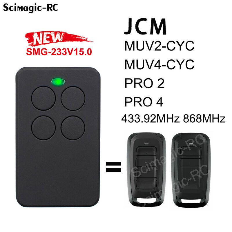 JCM التكنولوجيا MUV2 MUV2-CYC MUV4 MUV4-CYC PRO2 PRO4 برو 2 برو 4 كراج عن بعد التحكم 868MHz روبر 433Mhz JCM MUV 2 4 الأوامر المرآب