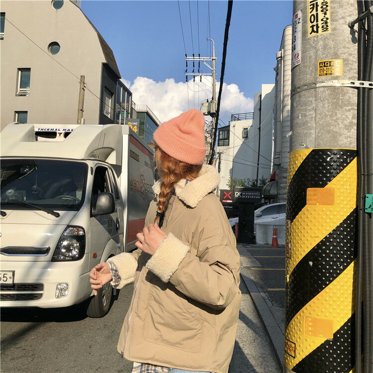 لطيف المرجان الكورية Ins غطاء محرك السيارة الإناث الشتاء الشباك الصوفية قبعة اليابانية لطيف أرنب الشعر محبوك قبعة سميكة