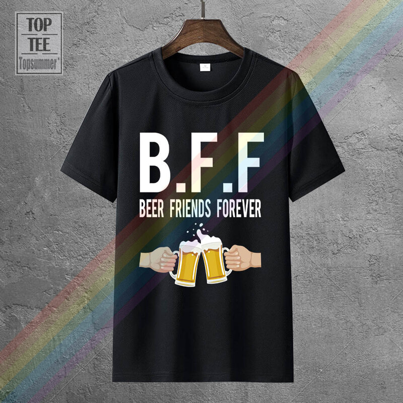 تي شيرت رجالي بياقة مستديرة وأكمام قصيرة جديد موضة 2018 تي شيرت Bff للحفاظ على أصدقاء البيرة من Forever تي شيرت مضحك لمحبي البيرة