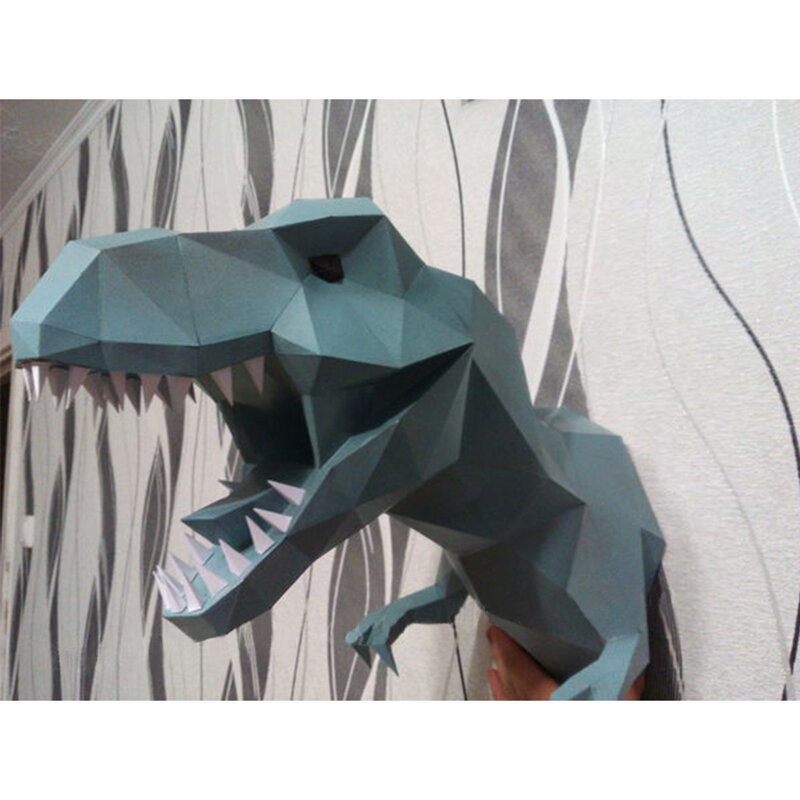 لتقوم بها بنفسك منزل الديكور Tyrannosaur رأس ديناصور ورقة نموذج الألغاز لعبة الحيوان للمطاعم بار مقاوم للماء نموذج تعليمي