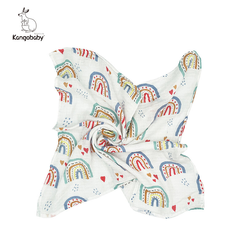 Kangobaby الخيزران القطن متعدد الاستخدام قماش الموسلين/نسيج قطني رقيق الطفل وشاح مريلة منشفة نمط الموضة 60x60cm