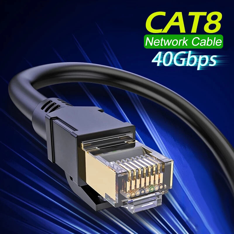 كابل إيثرنت RJ45 Cat8 كابل شبكة محلية UTP RJ45 شبكة كابل التصحيح ل Cat8 40Gbps الإنترنت مودم راوتر القط 8 كابل إيثرنت
