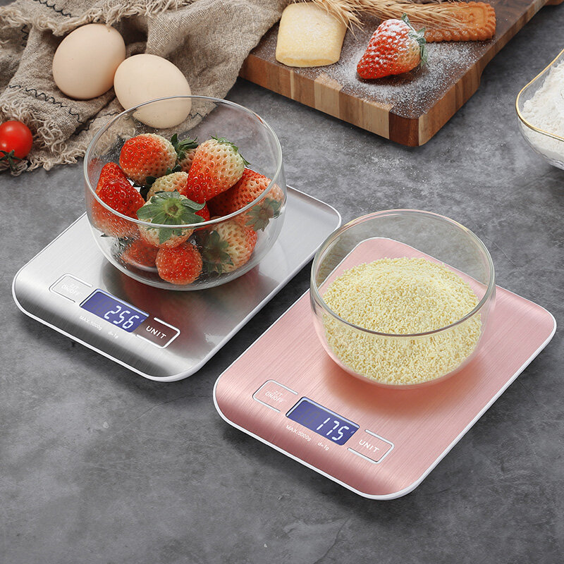 جديد TY موازين المطبخ الرقمية 5 كجم 10 كجم/1 جرام الفولاذ المقاوم للصدأ LCD الإلكترونية الغذاء حمية البريدي التوازن قياس أدوات الوزن الميزان