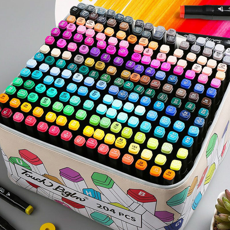 جديد قلم تحديد فرشاة مزدوجة الرأس فرشاة ألوان مائية القلم رسم الكحول علامات الرسم 30 ألوان ، 40 ألوان ، 60 ألوان ، 80 ألوان