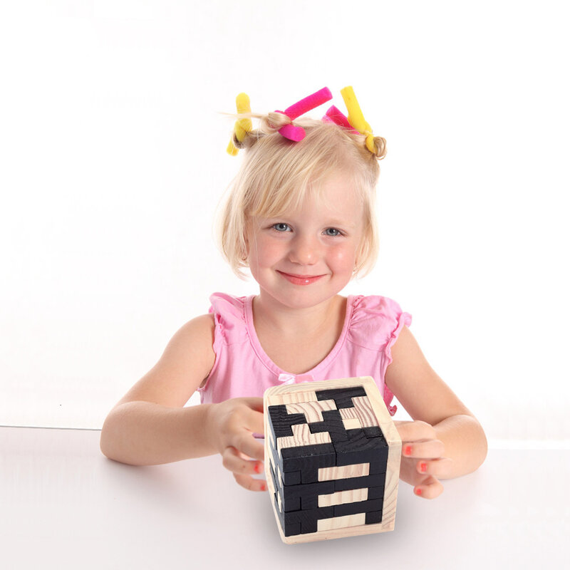 الإبداعية ثلاثية الأبعاد مكعب خشبي لغز مينغ لوبان المتشابكة ألعاب تعليمية للأطفال أطفال الدماغ دعابة التعلم المبكر لعبة هدية