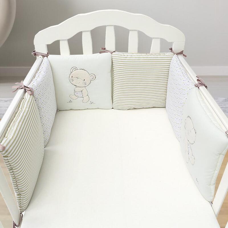 6 قطعة سرير الطفل بطانة الكلاسيكية أضعاف تنفس سرير الفراش مصدات مكافحة الوفير سرير الجانب بطانة للحفاظ على الطفل أكثر أمنا
