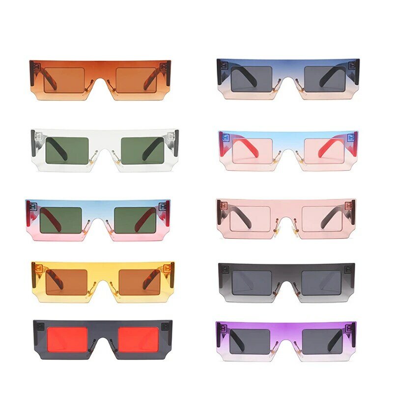 نظارات شمسية على الموضة ذات ألوان متباينة على شكل شريحة بلون المحيط نظارات شمسية من قطعة واحدة للنساء Gafas De Sol Para Mujer