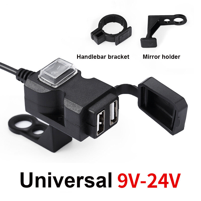 USB شاحن للدراجات النارية المزدوج USB امدادات الطاقة محول تهمة لياماها virago 125 535 1100 تينيري 700 رابتور 700 T700 XTZ 700