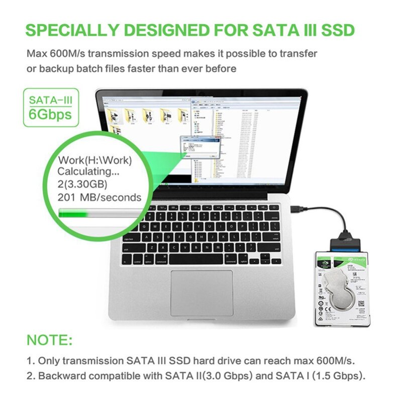 محول USB SATA 3 كابل Sata إلى USB 3.0 حتى 6 Gbps يدعم 2.5 بوصة محرك أقراص صلبة SSD خارجي 22 دبوس Sata III A25 Motionfit