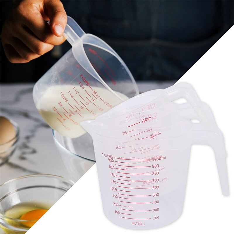 جودة 250/500/1000 مللي كأس معياري بلاستيكي إبريق صب صنبور سطح المطبخ أداة لوازم جودة كوب مع تخرج