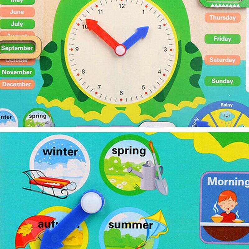خشبية ساعة تعليمية اللعب ساعة دقيقة الثانية الإدراك الاطفال اللعب الملونة الساعات المبكرة التعلم للأطفال هدية Q2Q8