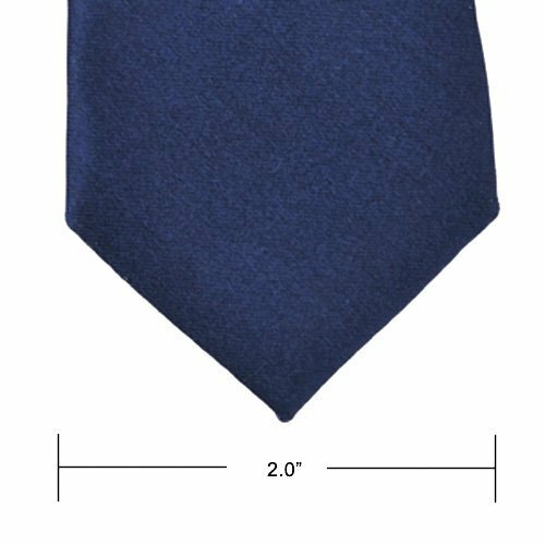 رابطة عنق ضيقة من البوليستر ربطة عنق ضيقة بلون أزرق داكن للرجال (2 "أقصى عرض)