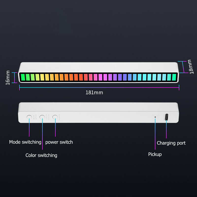 RGB LED إيقاع ضوء الموسيقى التحكم الصوتي بيك اب المحيط الغلاف الجوي مصابيح المحيطة ضوء بار مصباح ملون للحزب ديكور المنزل