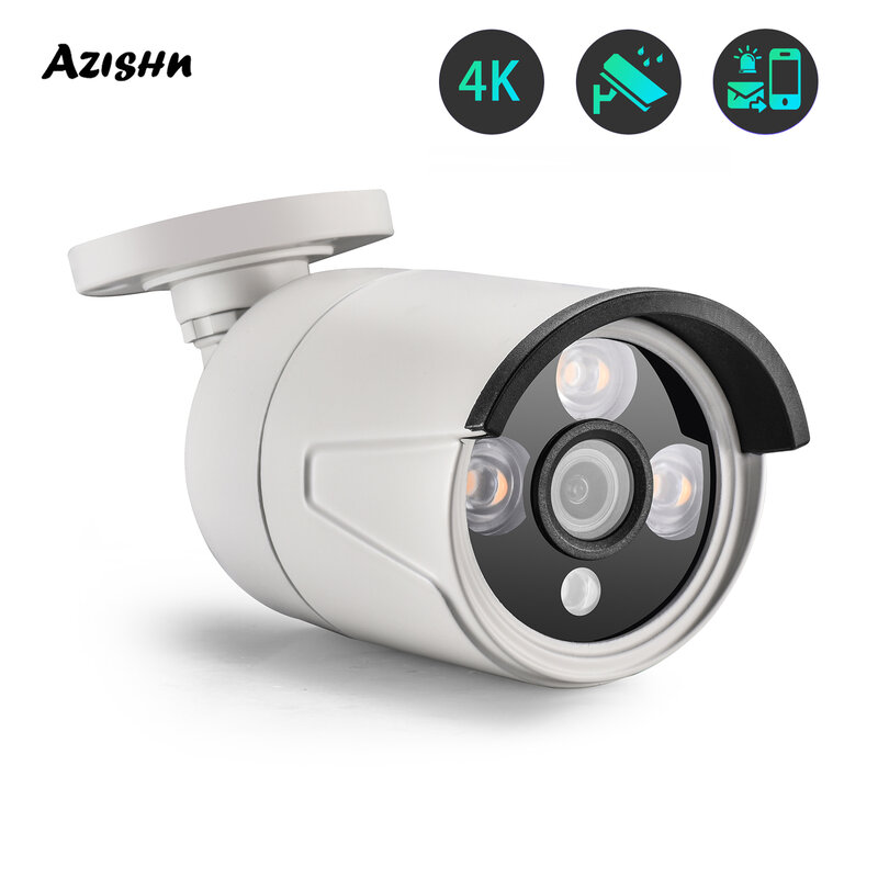 AZISHN 5MP HD H.265 IP كاميرا مصغرة في الهواء الطلق منظمة العفو الدولية سجل كشف الحركة P2P اتجاهين الصوت الأمن كاميرا مراقبة بالدوائر التليفزيونية المغ...