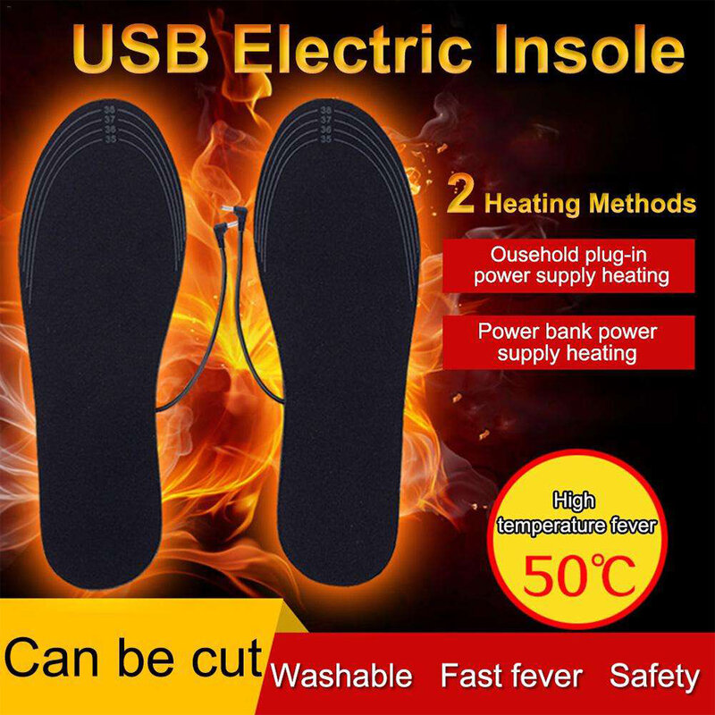 للجنسين تسخين كهربائي النعال للأحذية الشتاء جهاز تدفئة القدمين USB شحن ساخنة نعل قابلة للشحن منصات سخان باطن للأقدام