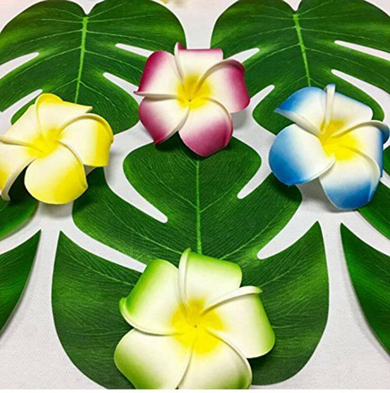 الاصطناعي أوراق النخيل الاستوائية هاواي لوه حفلة الصيف الغابة موضوع ديكور حفلات الزفاف عيد ميلاد المنزل ديكور للطاولات