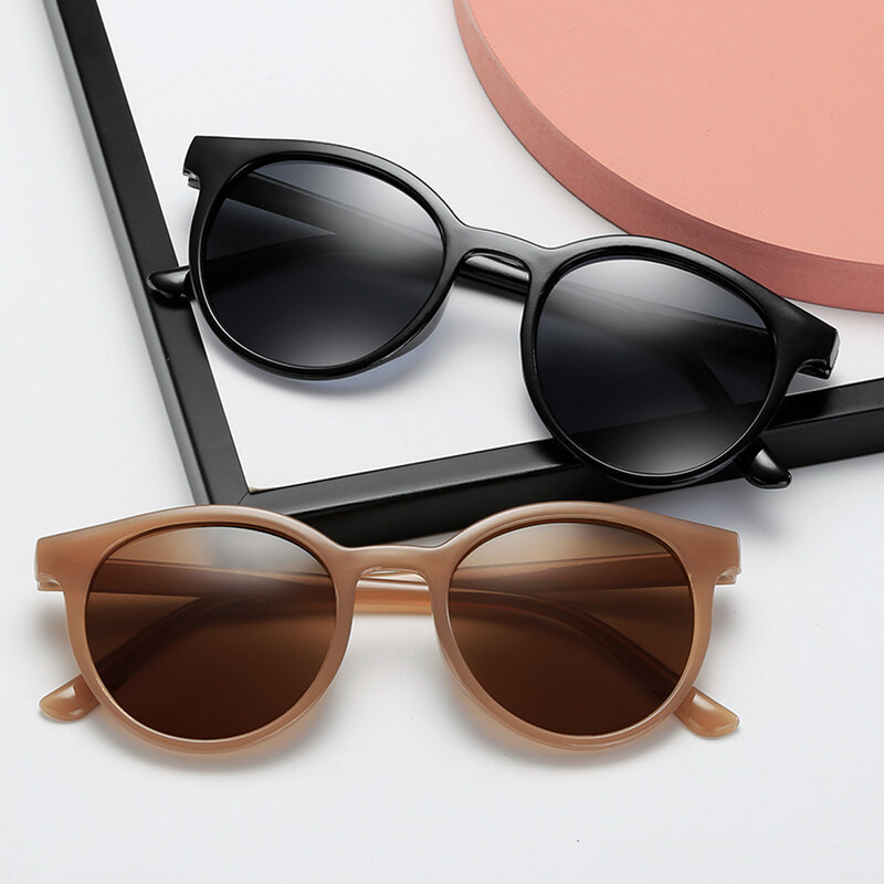 YAMEIZE-نظارات شمسية مستديرة للرجال والنساء ، نظارات شمسية ذات علامة تجارية ، نمط عتيق ، مع UV400