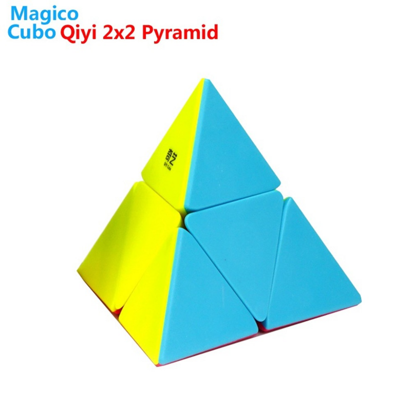 Qiyi 2x2x2 الهرم مكعب ستيكيرليس سرعة مكعبات سحرية المهنية 2x2 الألغاز ألعاب Cubo Magico التعليمية لعب الأطفال هدية